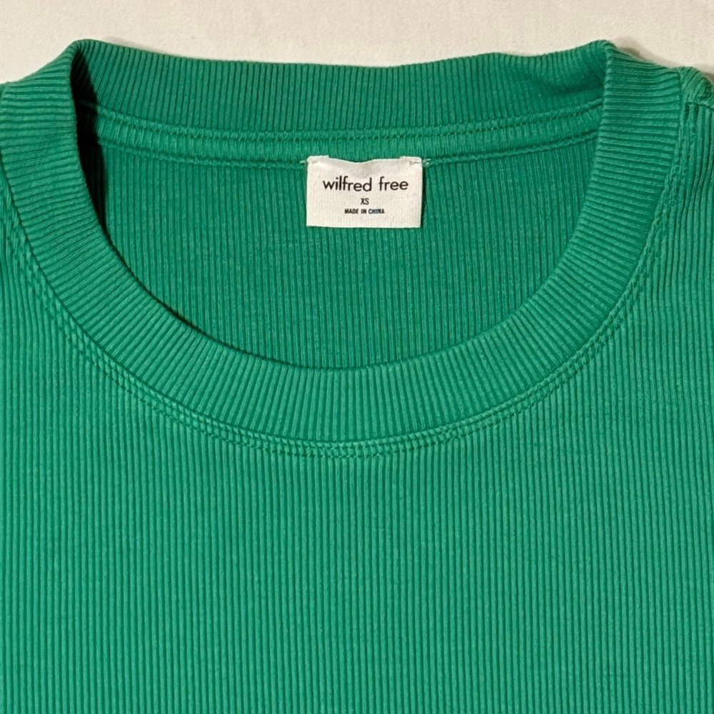 Aritzia Wilfred Free Green Go-to T-shirt Mini Dress Size Extra Small - Picture 2 of 6
